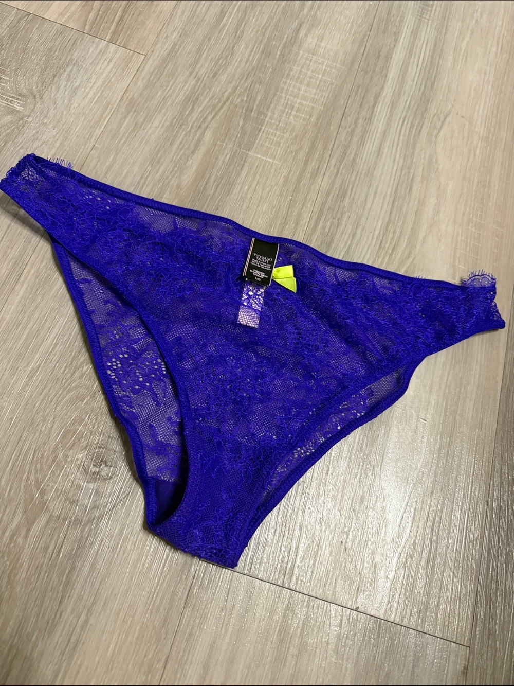 Victoria's Secret Sheer Lace Bikini Panty in Cobalt